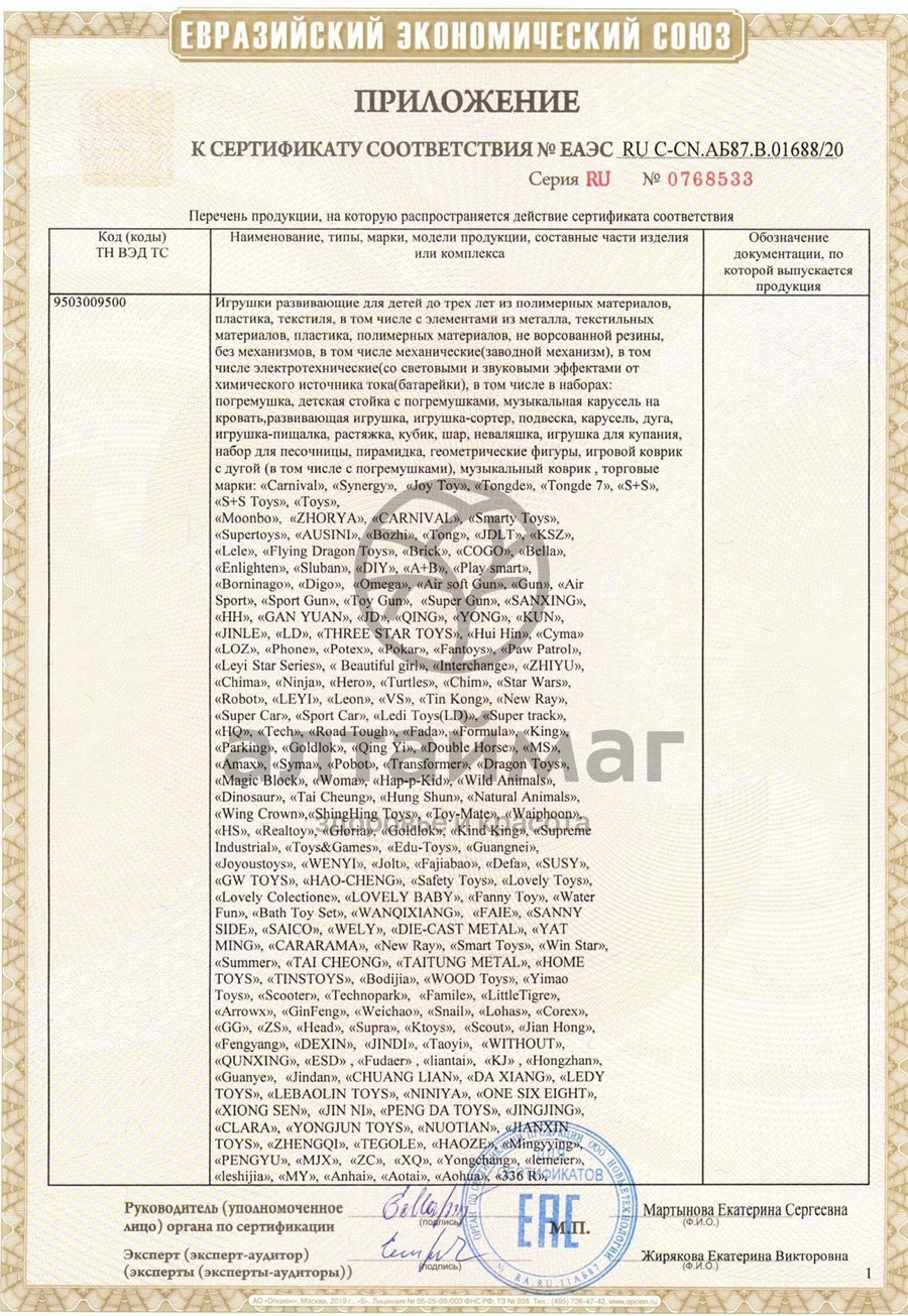 Сертификат на товар Резиновые игрушки Динозаврики 22*19см 644 №6 Резиновые игрушки Динозаврики 22*19см 644 №6 сертификат